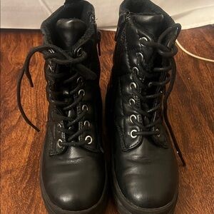 Black Lace-Up Kid's Boots
